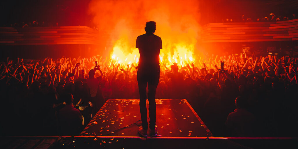 Artist performing on a stage